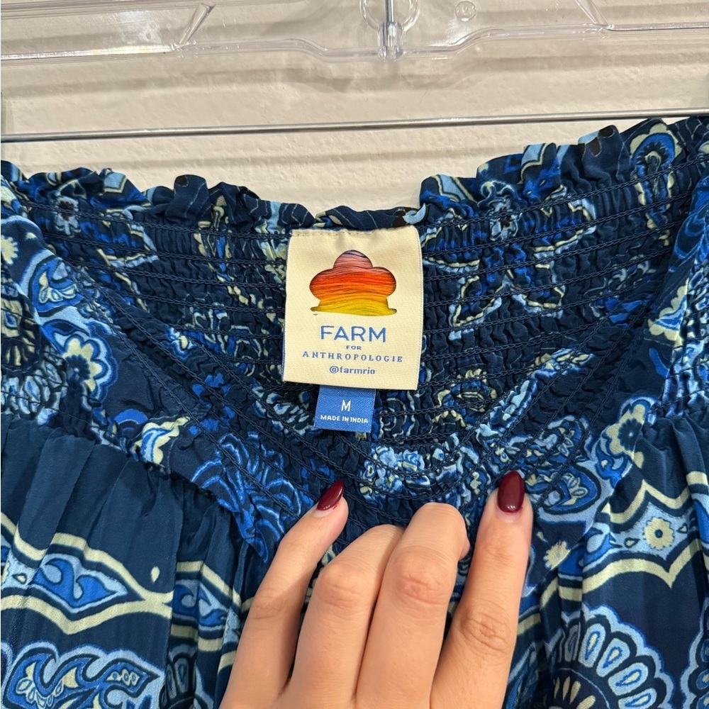 Farm Rio Blue Patterned Maxi Skirt - Picture 5 of 6